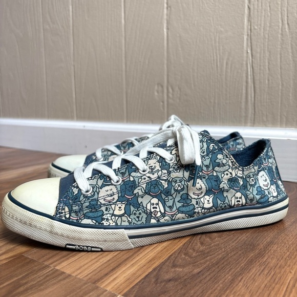 Bobs Sneakers Dog Novelty Print Lace Up Utopia Sneakers Memory Foam - Picture 1 of 12